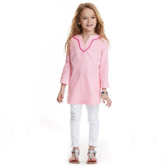 Vineyard Vines Other - Vineyard Vines Girl’s Pink Seersucker Trimmed Tunic. Size: M (8-10). Pink.